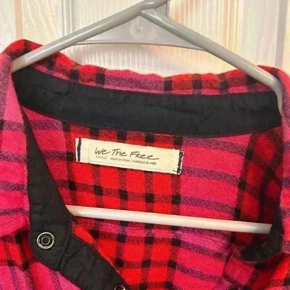 Free People "Pacific Dawn" Plaid Top Size S - Picture 3 of 5